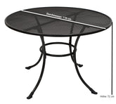 TPFGarden Gartentisch ROMA 110cm rund mit Schirmloch aus Streckmetal